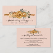 のピン転がベーカリーCookieの赤面ピンク 名刺 (正面/裏面)