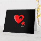 のピース恋しく思ハートパズルValetines Day Shirt Gif カード (黄色い花)