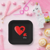 のピース恋しく思ハートパズルValetines Day Shirt Gif ペーパープレート (パーティー)