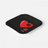 のピース恋しく思ハートパズルValetines Day Shirt Gif ペーパープレート (傾斜あり)