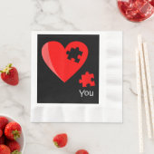 のピース恋しく思ハートパズルValetines Day Shirt Gif 縁ありランチョンナプキン (インサイチュ)