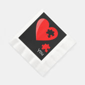 のピース恋しく思ハートパズルValetines Day Shirt Gif 縁ありランチョンナプキン (角)
