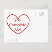 のピース恋しく思バレンタインハートはがき シーズンポストカード (裏面)