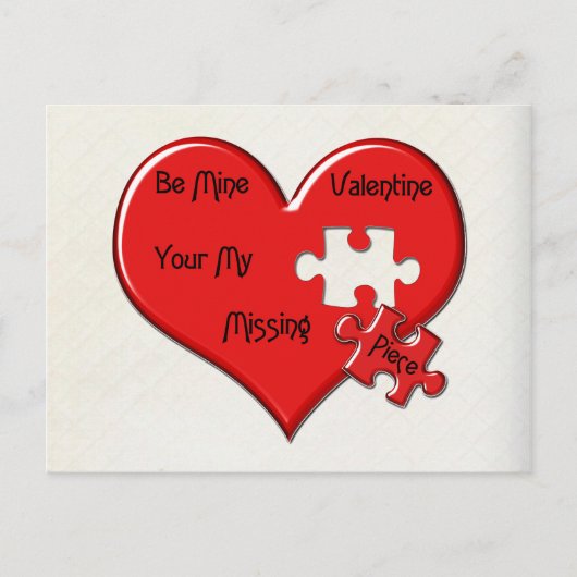 のピース恋しく思バレンタインハートはがき シーズンポストカード (正面)