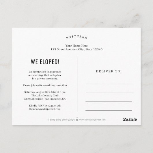 のファンキー書編集可能カラー結婚の展開 ポストカード (裏面)