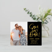 のファンキー箔書は日付はがきを保存 箔招待状ポストカード (立ち正面)