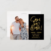 のファンキー箔書は日付はがきを保存 箔招待状ポストカード (正面/裏面)