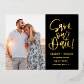 のファンキー箔書は日付はがきを保存 箔招待状ポストカード (正面)