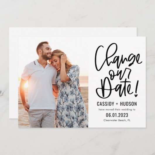 のファンキー編書集可能な色日付カードを変更する サンキューカード (正面/裏面)