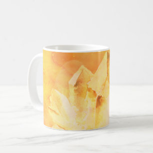 *~*のフェイクな淡黄色のクリスタル療法エネルギーチャクラ コーヒーマグカップ