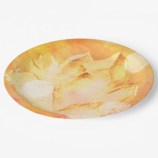 *~*のフェイクな淡黄色のクリスタル療法エネルギーチャクラ ペーパープレート (アングル)