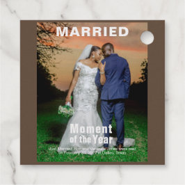のフォイル結婚追加フォトメッセージカード フェイバータグ