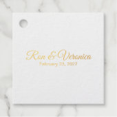 のフォイル結婚追加フォトメッセージカード フェイバータグ (正面)