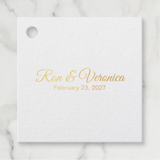 のフォイル結婚追加フォトメッセージカード フェイバータグ (正面)