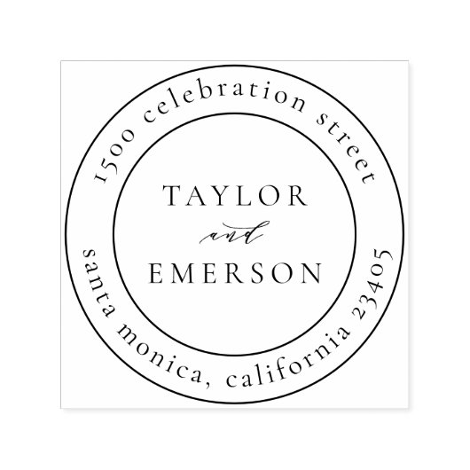 のフォーマル名結婚前とラウンド差出人住所 セルフインキングスタンプ (デザイン)