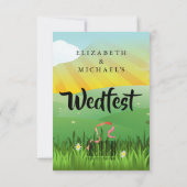 のフラワー結婚ミュージックフェスティバルフィールド日付を保存 セーブザデート (裏面)