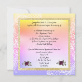 のフローラ結婚パステルレース新しい 招待状 (裏面)