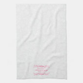 のフローラ結婚ピンクレースのホワイトダマスク キッチンタオル (縦)