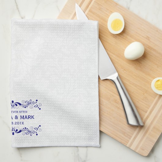 のフローラ結婚ピンクレースのホワイトダマスク キッチンタオル (四つ折り)