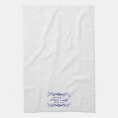 のフローラ結婚ピンクレースのホワイトダマスク キッチンタオル (縦)