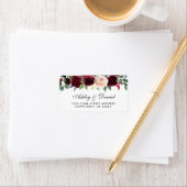 のフローラ結婚ブルゴーニュ・ブルー・アドレス ラベル (インサイチュ)