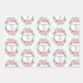 のフローラ結婚リースのパーソナライズ名Damask 3 ラッピングペーパーシート (正面2)