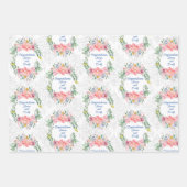 のフローラ結婚リースのパーソナライズ名Damask 3 ラッピングペーパーシート (正面)