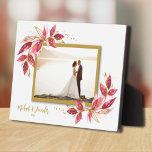 のフ結婚ラムレス写真卓上イーゼルバック<br><div class="desc">イーゼル内蔵のテーブルトッププラークお気に入りのは、美しい水色の赤と金ゴールドとドットでアクセント付き葉の写真を備えている。贈素晴らしり物として、または自分の家でお気に入りのあなたの写真を表示するために。イメージカラーはハードボードパネルに直接貼り付けられ、簡単ワイプのクリーンな表面で驚くほど鮮明なイメージを実現。*VERTICALレイアウトは弊社の店舗で行っております。</div>
