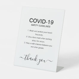 のブシンプルラック&ホワイトセーフティのガイドラインパーティー  台座サイン