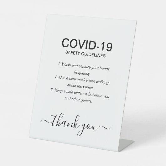 のブシンプルラック&ホワイトセーフティのガイドラインパーティー  台座サイン (正面)