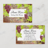 *~*のブドウ園のワイナリーのワイン貯蔵室のブドウ酒用ブドウの集り 名刺 (正面/裏面)