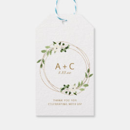 のブライダルシャワー結婚に感謝する緑 ギフトタグ