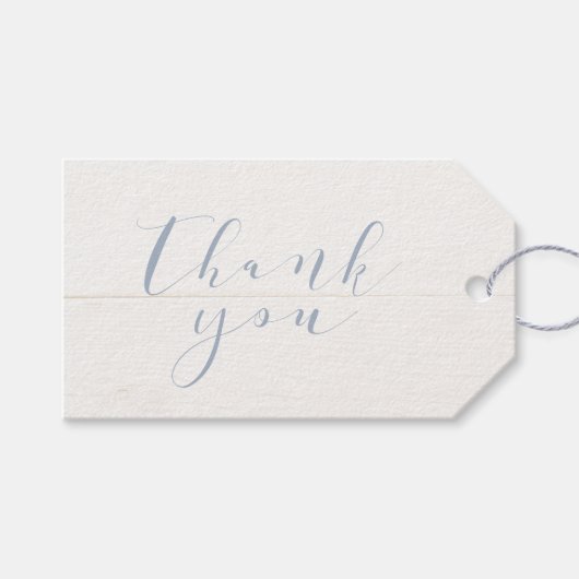 のブライダルシャワー結婚に感謝ほこりっぽい青 ギフトタグ (正面(横))