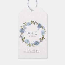 のブライダルシャワー結婚に感謝ほこりっぽい青 ギフトタグ