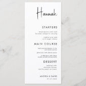 のブライダルシャワー結婚または婚約メニュー(名前あり) メニュー (正面)