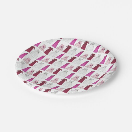 のブライダルパーティ結婚ガウンズブリデスメイドフローガール ペーパープレート (アングル)