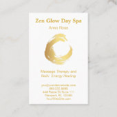 *~*のブラシの抽象芸術の霊気のスパの黙想の金ゴールド 名刺 (裏面)