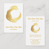 *~*のブラシの抽象芸術の霊気のスパの黙想の金ゴールド 名刺 (正面/裏面)