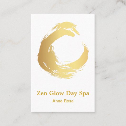*~*のブラシの抽象芸術の霊気のスパの黙想の金ゴールド 名刺 (正面)