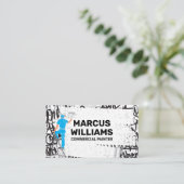 のブラシを転が使用した画家 | グラフィティブリック壁 名刺 (スタンド正面)