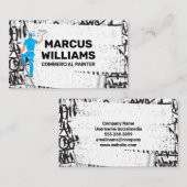 のブラシを転が使用した画家 | グラフィティブリック壁 名刺 (正面/裏面)