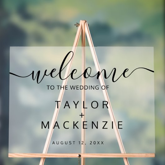 のブラック結婚文字へようこそ アクリルサイン (ニュートラル)