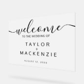 のブラック結婚文字へようこそ アクリルサイン (傾斜)