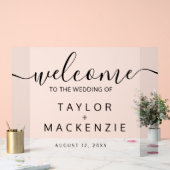 のブラック結婚文字へようこそ アクリルサイン (ウェディング)