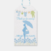 のブルーシルエット来ベビーの散水ありがとう ギフトタグ (裏面)