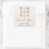 のブ結婚ランチブライダルシャワーティーカップチノイスリー スクエアシール (バッグ)