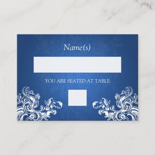 のプレイスカード結婚ヴィンテージスワーズ2 Sapphire Blue プレイスカード (正面)