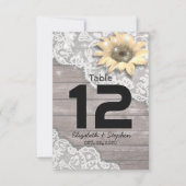 のプレイス結婚テーブルナンバーレースひまわり木 招待状 (正面)