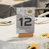 のプレイス結婚テーブルナンバーレースひまわり木 招待状