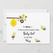 *~*のベビーの蜂の女の赤ちゃんのかわいいシャワーの招待状 招待状 (正面)